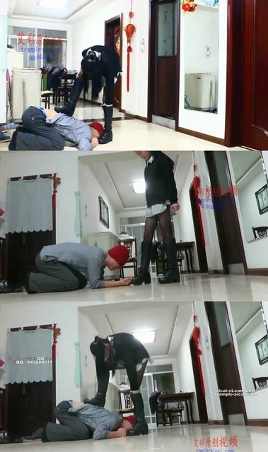 【小黑屋】萝莉侑主制服劫逼迫其舔鞋践踏全身长靴遛狗羞辱!