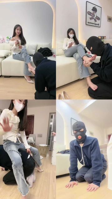 【乔妹】清理高跟脏鞋底/品尝裸足/脚捂脸耳光/深喉踩踏打手心