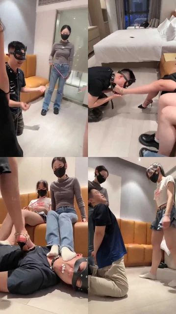 【尤物姐姐】3个素人女主玩一个贱货