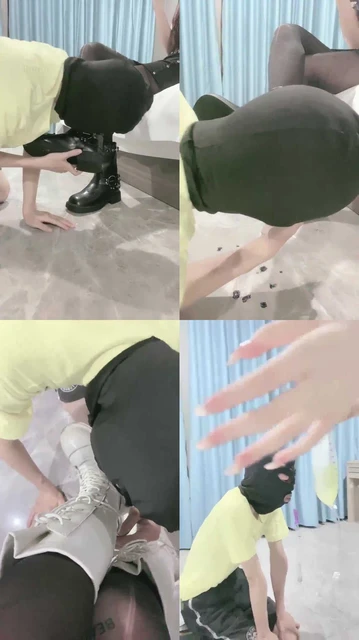 【伊妮】高能挑战 用舌头擦亮女主人的皮靴