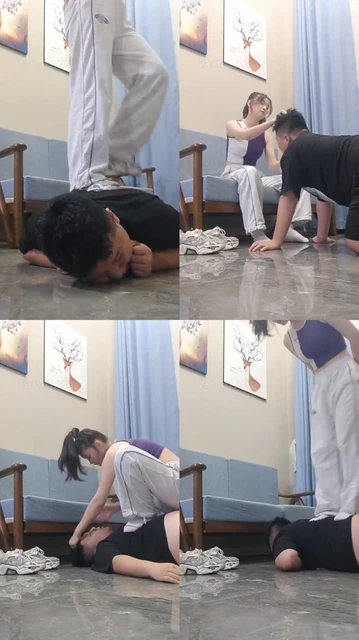 【素人星探】素人模特 白袜踩脸 踢裆