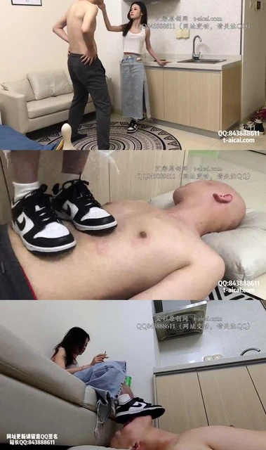 【美竹姐姐】黑白色耐克板鞋的折磨