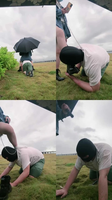 【宸宸 】户外遛狗骑马/脏靴踩狗爪-舔臭脚