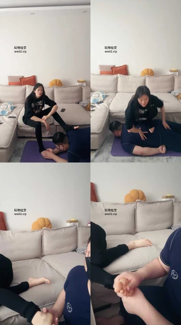 【埋汰】运动后玉足踩虐教练奴