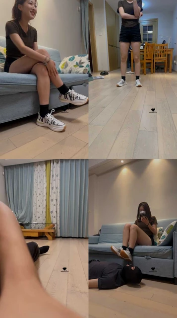 【年华素人】瑜伽女神-脏鞋黑棉袜羞辱抖M男友