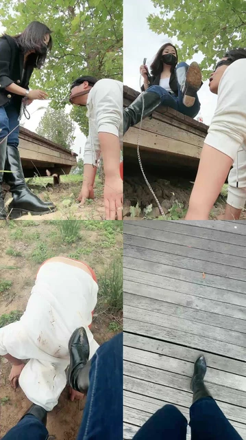 【辣姐】户外玩母狗舔脏靴