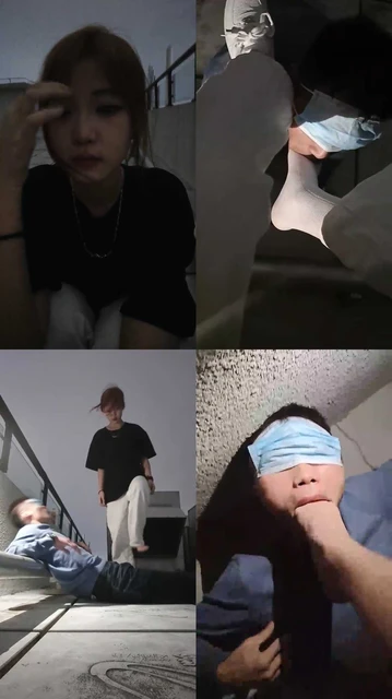 【小亿】阳台素人调-小白鞋超臭白棉袜强迫狗闻舔【完整版】