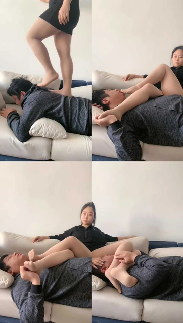 【迦娜】肉丝脚全体重踩踏/恋足狂舔