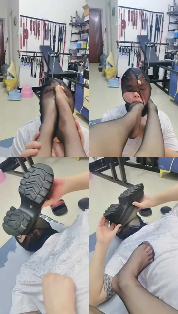 【月色】超臭黑丝脚蹂躏狗/强制闻鞋