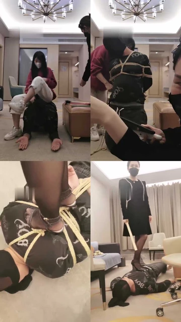 【夏夏绳缚】姐妹花把继父捆起来虐待【双视角版】