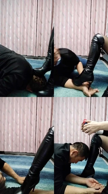 【婉婷殿下】超狠-重度跺踩狗爪子-滴蜡-高跟长靴【双视角】