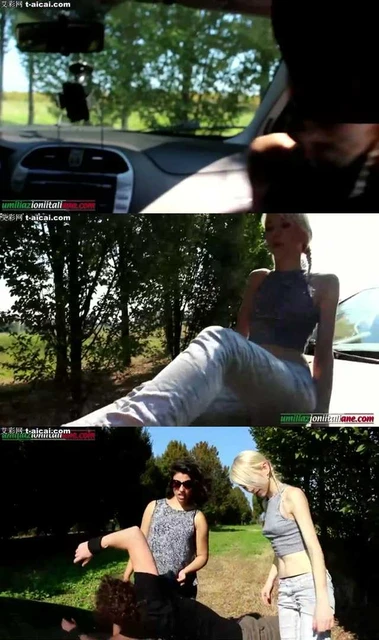 【欧美女王】开车到荒郊野外被两个女孩用臭棉袜脚捂脸塞嘴踩踏舔脚疯狂折磨!