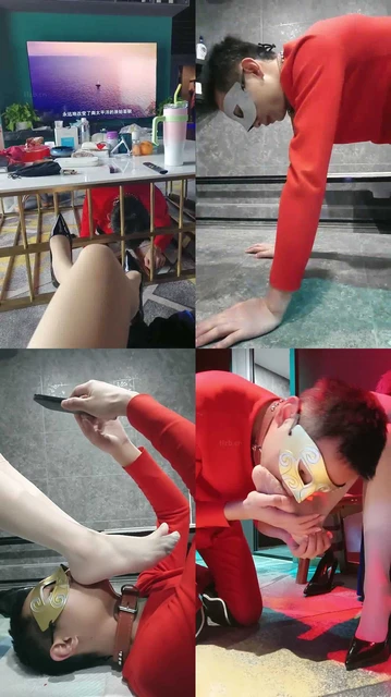【咩祖】圈养犬化生活-狗笼桌子囚禁/肉丝脚窒息