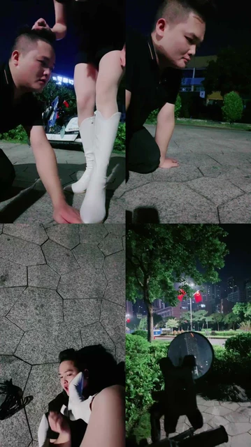 【雪琪琪】深夜户外遛狗