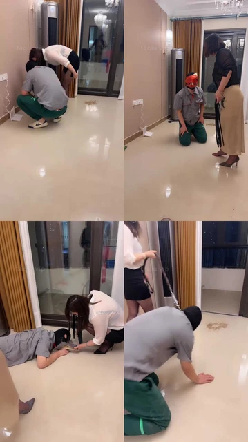 【梓夫人】姐妹花暴打修理工-圣水泥巴/重度鞭打