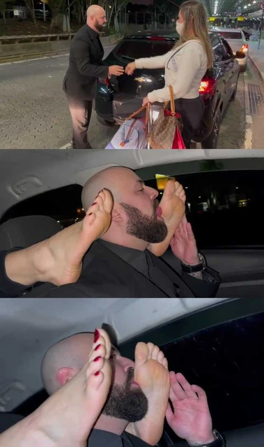 【欧美女王】情侣奴闻舔Grazi女王旅行中的超浓郁原味臭棉袜脚!下飞机脱鞋闻脚