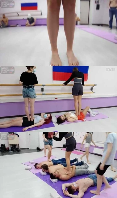 【欧美女王】1.5小时含女女!莫斯科女神团夏季热裤摇摆舞原味脚群踩!当脚垫