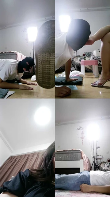 【欣欣】磕头求虐/跪舔脏鞋底/全体重踩踏/喂圣水/骑狗背