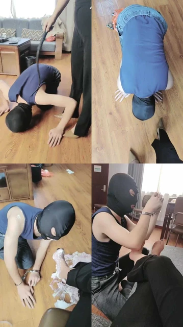 【辣姐】手铐捆绑堵嘴狠抽+踩蛋糕喂食