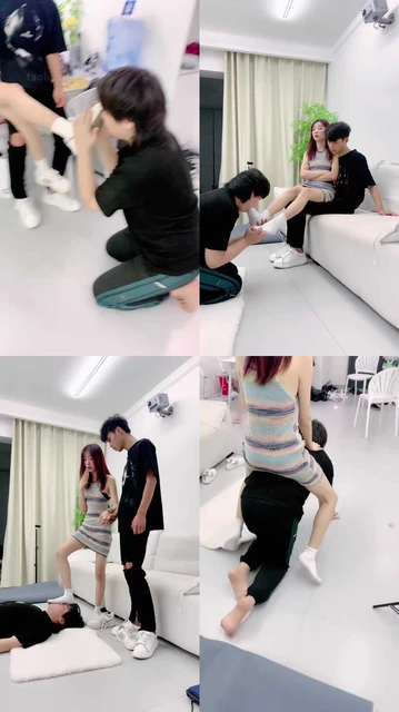 【术术】情侣主接吻羞辱-小白鞋插嘴/踩踏骑马/白袜脚深喉耳光