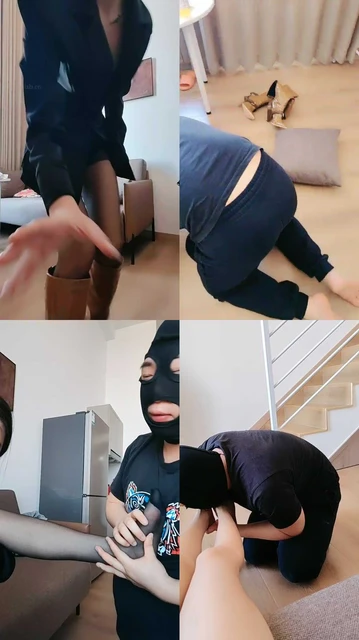 【小翼】狠抽耳光/长靴踩虐/品尝黑丝脚/踩踏