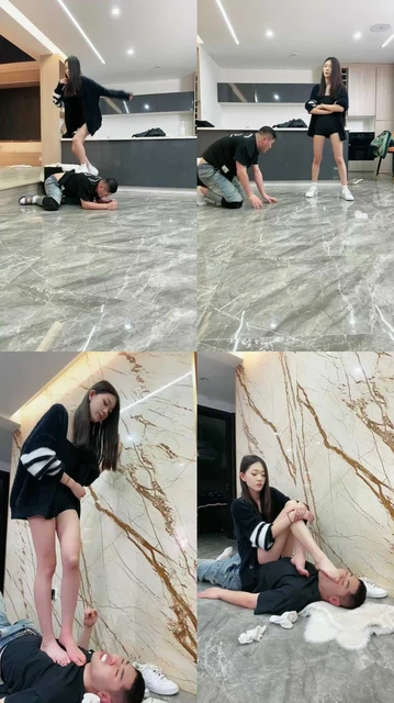 【麋鹿银儿】画画s极度虐狗暴砸胸踢裆踩头闻臭袜全项