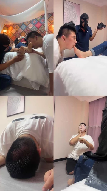 【辣姐】双奴争宠-闻高跟人体鞋架/舔jio/踩踏/圣水面膜