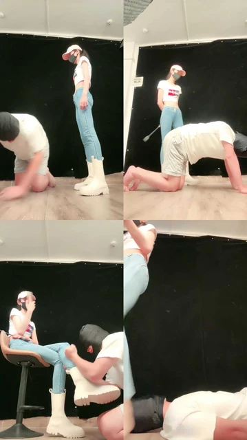 【美娜格格】耳光爆抽/短靴踩虐/绞杀窒息/白袜塞嘴