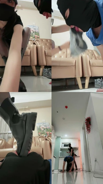 【美娜格格s】人体鞋刷子舔鞋无底线着辱卑微可怜可笑
