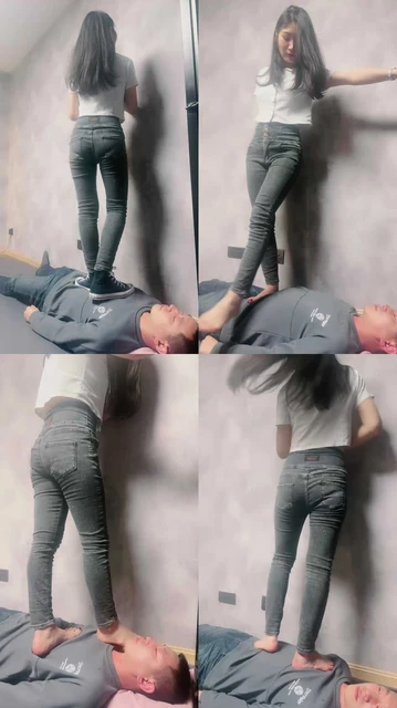 【冷凝大大】健身女教练全体重踩踏