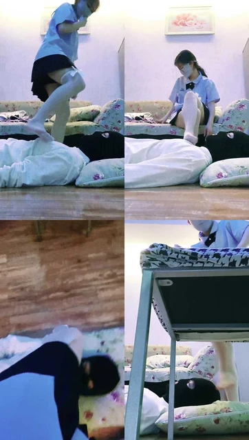 【汀兰学生主】丝袜脚踩虐脚垫狗【续集】