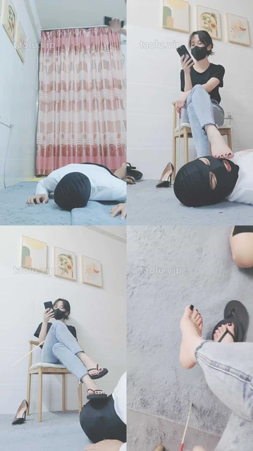 【灵竹】高跟-裸足-拖鞋踩狗头/裸足插嘴