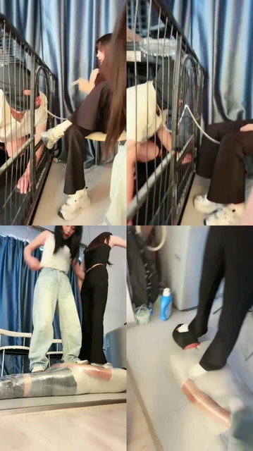 【傲雪】双S-舔脏运动鞋/关狗笼/闻白袜/保鲜膜全包/踩踏