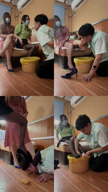 【刘二狗】会所双技师S-圣水浓痰/重耳光/踩面包喂食【双视角版】