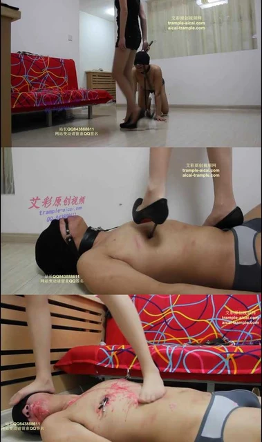 【小妮女主】肉丝高跟调教,细跟践踏皮鞭滴蜡窒息惨虐贱奴