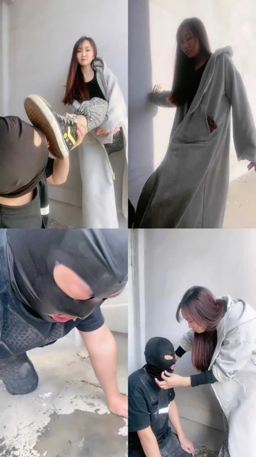 【辣妈S】户外让狗舔脏鞋底/圣水