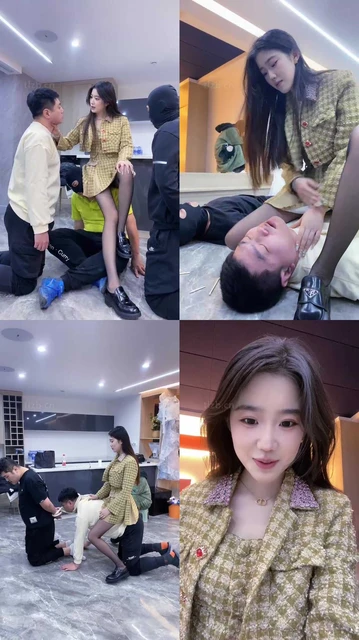 【麋鹿银儿】素人调三奴-耳光/掐脖窒息/腿绞/踩手指刑