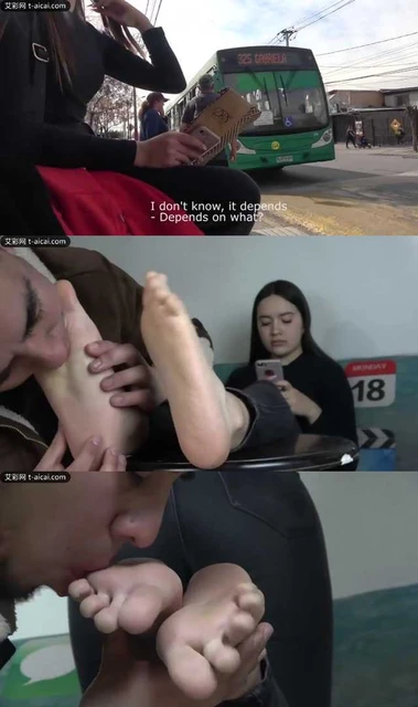 【欧美女王】公交站搭讪小妹!带回家脱了她的臭鞋闻舔她真实生活中的臭袜子臭脚