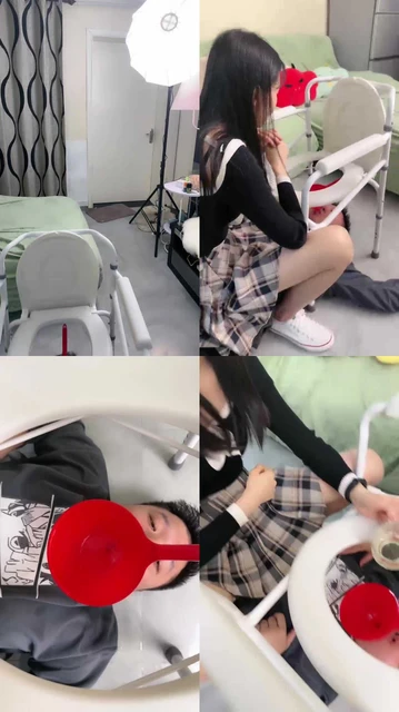 【星探】椅下视角-学生主强制灌升水/浓痰