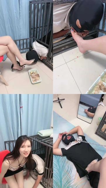 【木子大大】囚禁狗笼脚踩喂食
