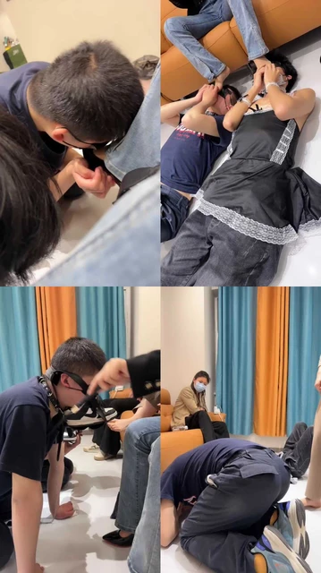 【你雅妈】双S双M-跪舔高跟/踩狗头/骑马转胯/袜子塞嘴原味jio狂舔