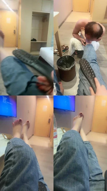 【程程ss】骚货来对着主人脚下跪