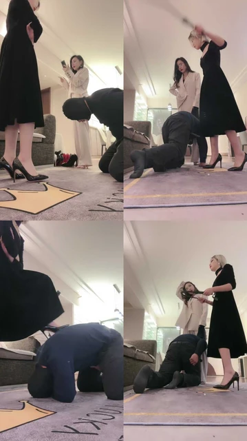 【萱萱】双S御姐暴力调-丝袜勒脖窒息踢裆【双视角版】