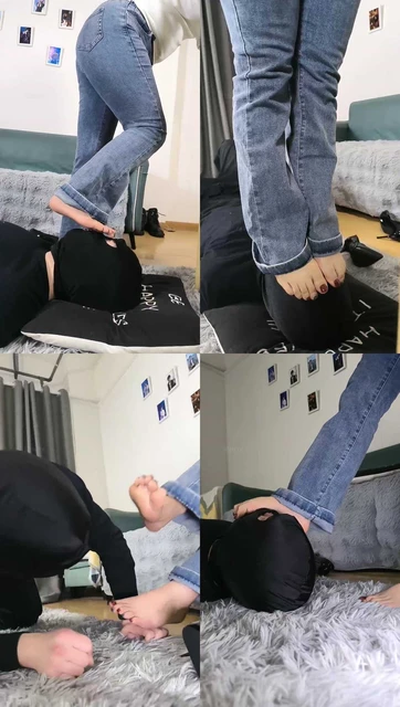 【冰爷】全体重踩狗头/舔泥巴裸足脏鞋底/插嘴