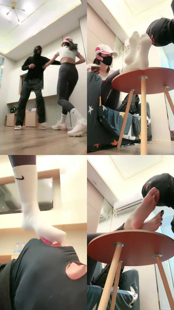 【美娜格格】健身女教练-运动后原味鞋袜辱