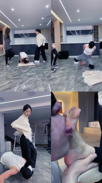 【麋鹿银儿】双S爆踹头耳光/胯下腿绞/啃吃脚