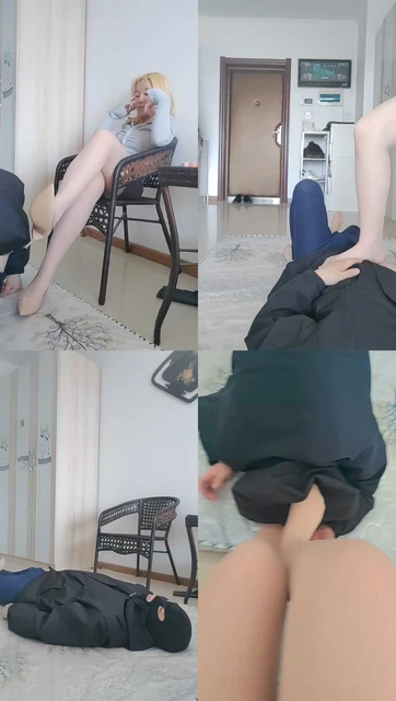 【雨沫大大】高跟肉丝脚踩狗