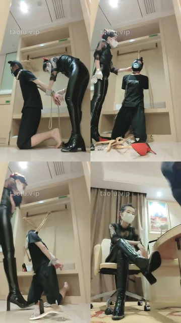 【多多】吊绑衣柜袜子塞嘴刑虐-衣架夹虐乳/暴揍