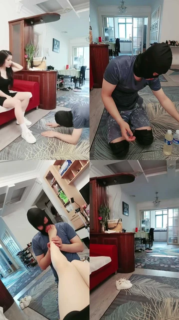 【上海女王白狐】TJ男友狗踩踏踢裆暴虐吃喝挑战