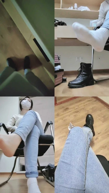 【成怡然】脏白袜脚近距离诱惑